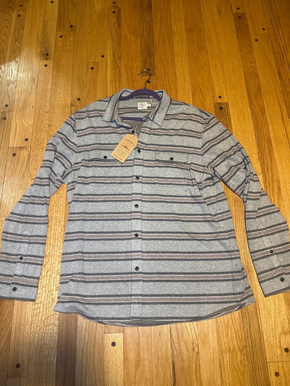 NEW Faherty Legend Sweater Shirt Men XXL Rock Coast Stripe Overshirt NWT